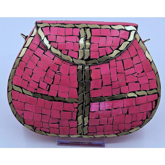 Ramla Retro Pink Mosaic Clutch Bag – Your New Favorite Arm Candy